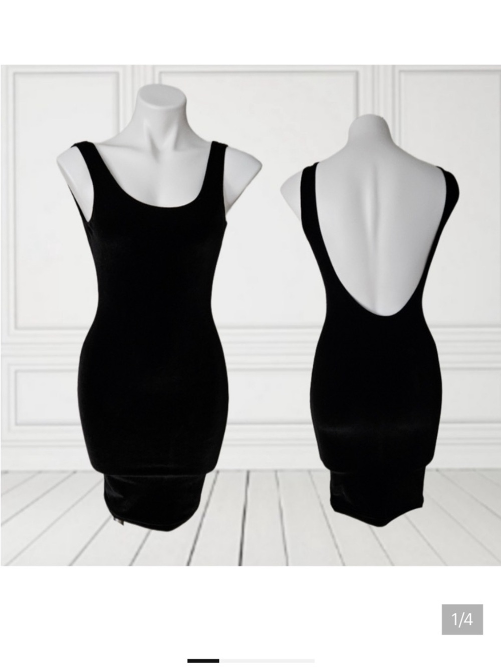 American Apparel Black Sleeveless Backless Bodycon Mini Dress